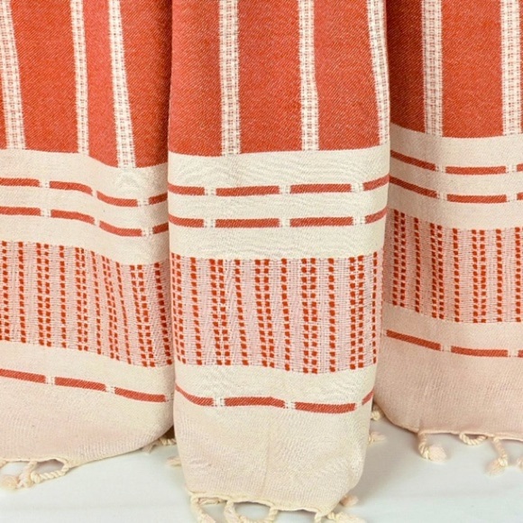 S X S W Desert Red Towel Blanket FLiPSiDE Threads Anthropologie Organic Cotton - Picture 4 of 14